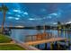 Waterfront dock with seating, perfect for enjoying the sunset views over the tranquil water at 995 Eden Isle Ne Dr, St Petersburg, FL 33704