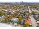 Aerial view of home in a neighborhood with a distant view of the city skyline at 307 S Gomez Ave # 2, Tampa, FL 33609