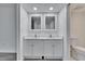 Modern bathroom featuring dual sinks and ample countertop space at 313 Martha Ln # 4, Oldsmar, FL 34677