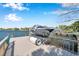 Dock with a boat lift, perfect for enjoying waterfront living and boating activities at 3598 10Th Ne St, St Petersburg, FL 33704