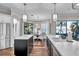 Open kitchen featuring an island, stainless appliances, and waterfront views at 3598 10Th Ne St, St Petersburg, FL 33704