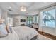 Spacious main bedroom with water views, hardwood floors and a decorative ceiling at 3598 10Th Ne St, St Petersburg, FL 33704