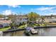 Aerial view of a waterfront home with a private boat dock at 3598 10Th Ne St, St Petersburg, FL 33704