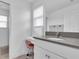 Bright bathroom vanity area featuring sleek counter, sink, and charming makeup station at 3610 Aberdeen Gait Ct, Odessa, FL 33556