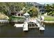 Private dock with boat lift providing deep-water access, great for boating, fishing, and enjoying the waterfront at 4035 N River View Ave, Tampa, FL 33607