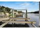 Dock includes boat lift in a peaceful setting surrounded by lush vegetation and water views at 4035 N River View Ave, Tampa, FL 33607