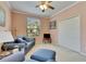 Inviting living room with plush seating and ample closet space at 144 Silver Falls, Apollo Beach, FL 33572