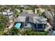 Home features screened lanai, well-maintained landscaping, and a cozy outdoor seating area with sunshade at 1859 Oklahoma Ne Ave, St Petersburg, FL 33703