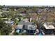 Aerial shot of the home featuring a screened lanai, lush landscaping, and a private backyard at 1859 Oklahoma Ne Ave, St Petersburg, FL 33703