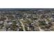 High angle view of a quiet neighborhood with tree-lined streets, canals, and single Gathering homes at 1859 Oklahoma Ne Ave, St Petersburg, FL 33703