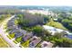 Beautiful aerial view of homes bordering a pond with lush greenery at 19730 Preservation Woods Dr, Lutz, FL 33558