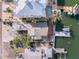Aerial view of waterfront homes with docks, pool, and lush tropical landscaping at 300 16Th Ave, Indian Rocks Beach, FL 33785