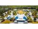 Aerial view of the community clubhouse and amenities, showcasing the community layout at 4206 Tour Trce, Land O Lakes, FL 34638