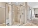 Bright bathroom featuring glass enclosed shower and neutral color palette at 4266 Preserve Pl # 4266, Palm Harbor, FL 34685