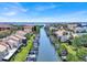 Aerial view of a residential community featuring canal access and waterfront views at 4312 Sunray Ct # 36, Tampa, FL 33615