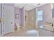 Bathroom with a spacious step-in shower, granite countertops, and a clean design at 4411 Culbreath Rd, Valrico, FL 33596