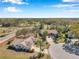 An aerial view of the neighborhood with mature trees and well-maintained yards at 8137 Greenside Ln, Hudson, FL 34667