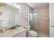 Well-lit bathroom with shower and vanity with a unique sink decoration at 116 9Th E St, Tierra Verde, FL 33715