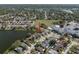 Great aerial view of home in a well-kept neighborhood close to a lake and community green space at 1224 Cressford Pl, Brandon, FL 33511