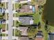 Aerial view of a neighborhood featuring well-maintained homes, green lawns, and streetscapes, creating a peaceful community setting at 1224 Cressford Pl, Brandon, FL 33511