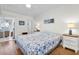 Bright bedroom with hardwood floors and sliding glass doors to balcony at 1847 Shore S Dr # 215, South Pasadena, FL 33707