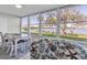 Bright dining area with waterfront views from large windows and neutral decor at 1847 Shore S Dr # 215, South Pasadena, FL 33707
