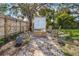 Outdoor fire pit surrounded by seating and trees, creating a cozy retreat at 3316 W Ballast Point Blvd, Tampa, FL 33611