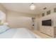 Bright main bedroom with elegant decor and an ensuite bathroom at 4372 Water Oak Way, Palm Harbor, FL 34685
