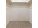 View of an empty walk-in closet featuring a simple shelving and railing system at 4517 S Renellie Dr, Tampa, FL 33611