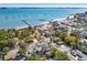 Charming beach community aerial view of the property close to the beach, pier, and local shops at 5402 31St S Ave, Gulfport, FL 33707