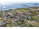 Aerial view of a neighborhood with a beautiful coastal view and lush landscaping at 864 15Th Ne Ave, St Petersburg, FL 33704
