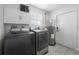 Laundry room with washer, dryer, cabinets and water heater at 1415 54Th N Ave, St Petersburg, FL 33703