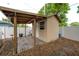 Exterior of shed with wooden deck at 1415 54Th N Ave, St Petersburg, FL 33703
