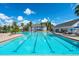 Resort-style pool with palm trees and blue skies at 19469 Autumn Oak Ln, Brooksville, FL 34601