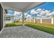 Covered patio with brick flooring, perfect for outdoor entertaining and relaxation at 32347 Wetland Bird Vw, San Antonio, FL 33576