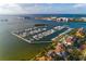 Aerial view of the marina with numerous boats docked, offering easy access to waterways at 6030 Printery St # 107, Tampa, FL 33616