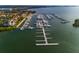 Stunning aerial view of the marina showcasing the expansive boat slip and surrounding waterfront community at 6030 Printery St # 107, Tampa, FL 33616