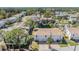 Aerial view of the residential area, highlighting the community, lush greenery and serene pond at 7631 Sailwinds Pass, Port Richey, FL 34668