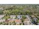 Stunning aerial view of a suburban neighborhood with lush green trees and well-maintained homes at 7631 Sailwinds Pass, Port Richey, FL 34668