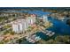 Breathtaking aerial of waterfront condos with boat docks, pool and canal views at 1325 Snell Isle Ne Blvd # 611, St Petersburg, FL 33704