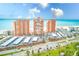 An aerial view of beachfront condos, parking and scenic coastline at 17940 Gulf Blvd # 2B, Redington Shores, FL 33708