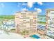 Exterior shot of beachfront condo complex and pool, with beautiful ocean view at 17940 Gulf Blvd # 2B, Redington Shores, FL 33708