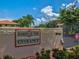 Community entrance sign, showing lush landscaping and well-maintained grounds at 2009 Hammock Pine Blvd # 2009, Clearwater, FL 33761