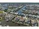 Aerial view of home with waterfront access, private dock and beautiful surrounding neighborhood at 413 Islebay Dr, Apollo Beach, FL 33572