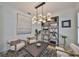 Comfortable sitting area with modern decor, stylish lighting, and a decorative rug at 413 Islebay Dr, Apollo Beach, FL 33572