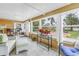 Cozy sunroom with ample windows offering views of the lake at 4322 22Nd N Ave, St Petersburg, FL 33713