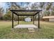 Backyard pergola provides an ideal outdoor retreat, perfect for relaxation and entertaining in a private setting at 5419 Cyril Dr, Dade City, FL 33523