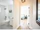 The bathroom features white subway tiles, a black and white tile floor, and a modern vanity at 6906 N Central Ave, Tampa, FL 33604