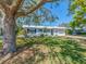 Charming single-story home with a well-maintained lawn and a white patterned privacy wall next to the front door at 8622 140Th Way, Seminole, FL 33776
