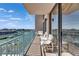 Outdoor balcony overlooking a beautiful water view at 1 Key Capri # 604W, Treasure Island, FL 33706